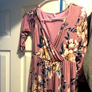 Pink blush maternity dress